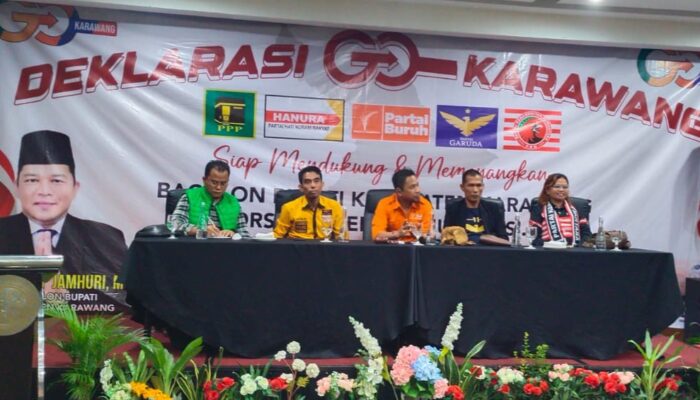 Koalisi GO-Karawang Deklarasikan Dukung Acep Jamhuri Jadi Cabup, Derus : Gina Swara Jadi Wakilnya