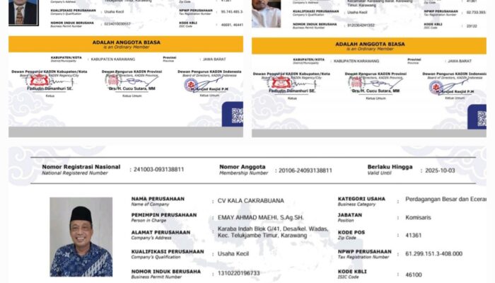 Nizar Emay dan Agus Dipecat dari Pengurus KADIN Karawang, Ini Alasannya