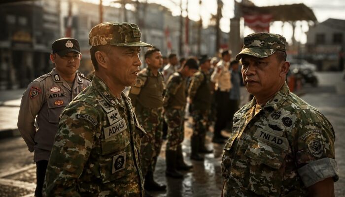 Sambut HUT ke-81 TNI, Kapten Inf Adnan Pimpin Aksi Bersih-Bersih Pasar Johar